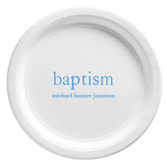 Big Word Baptism Paper Plates